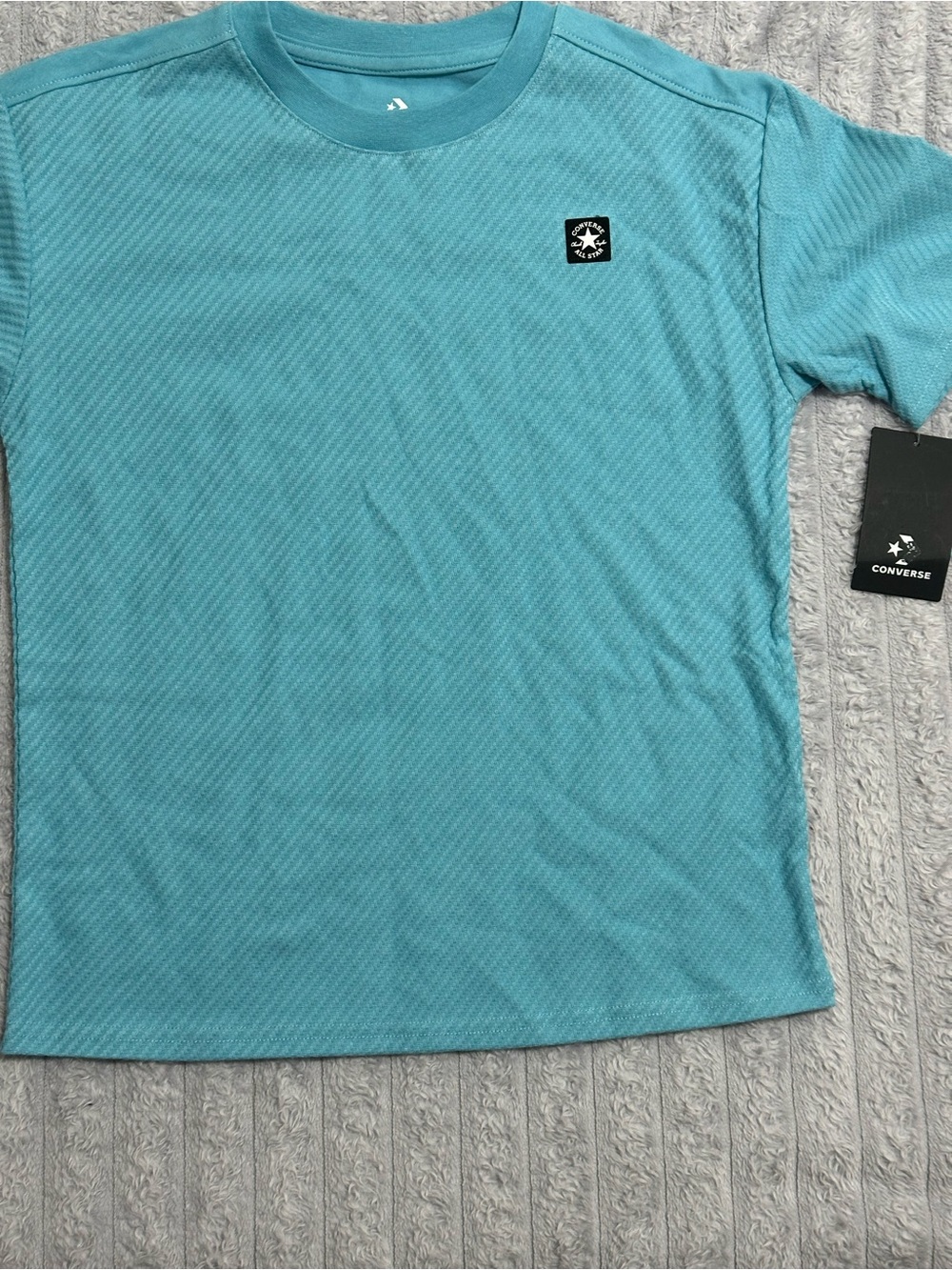 Converse Boys Shirt Short Sleeve Blue - Size Large (L) 10-11 Years NWT